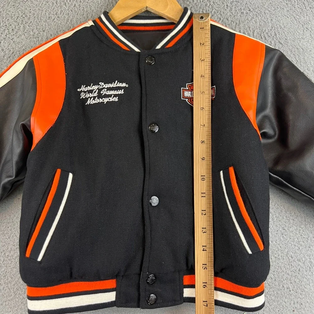 Youth Kid Harley Davidson Kids Reversible Varsity Jacket Embroidered 4T
